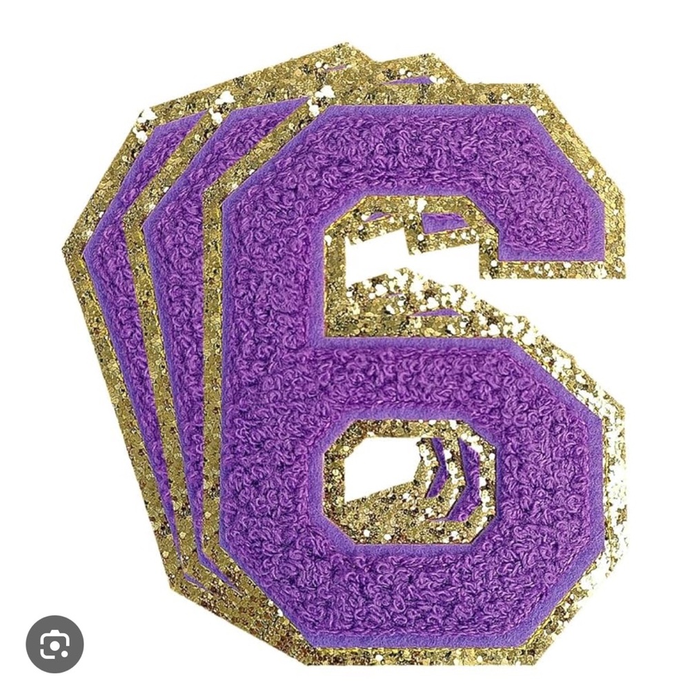 Number 6 Iron on Patch